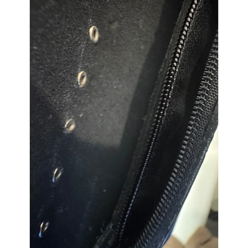 USMC Chain‎ Wallet Black Leather Studded Biker Marine Corps Trifold